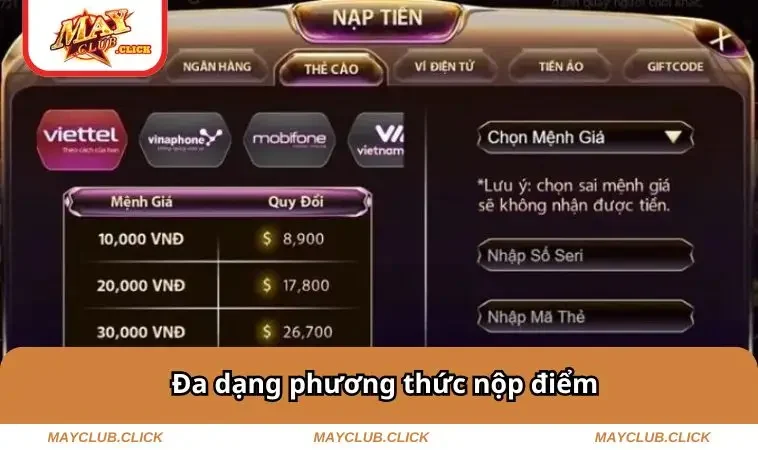 Đa dạng phương thức nộp điểm
